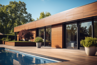 Bardage claire-voie vertical sur une façade moderne et lumineuse