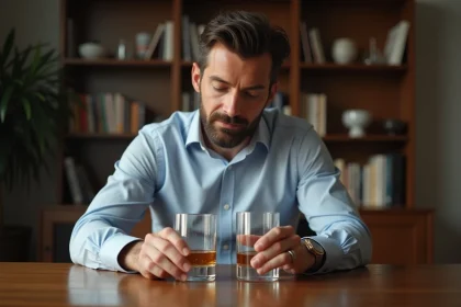 Homme d'âge moyen en chemise élégante dans un bureau moderne