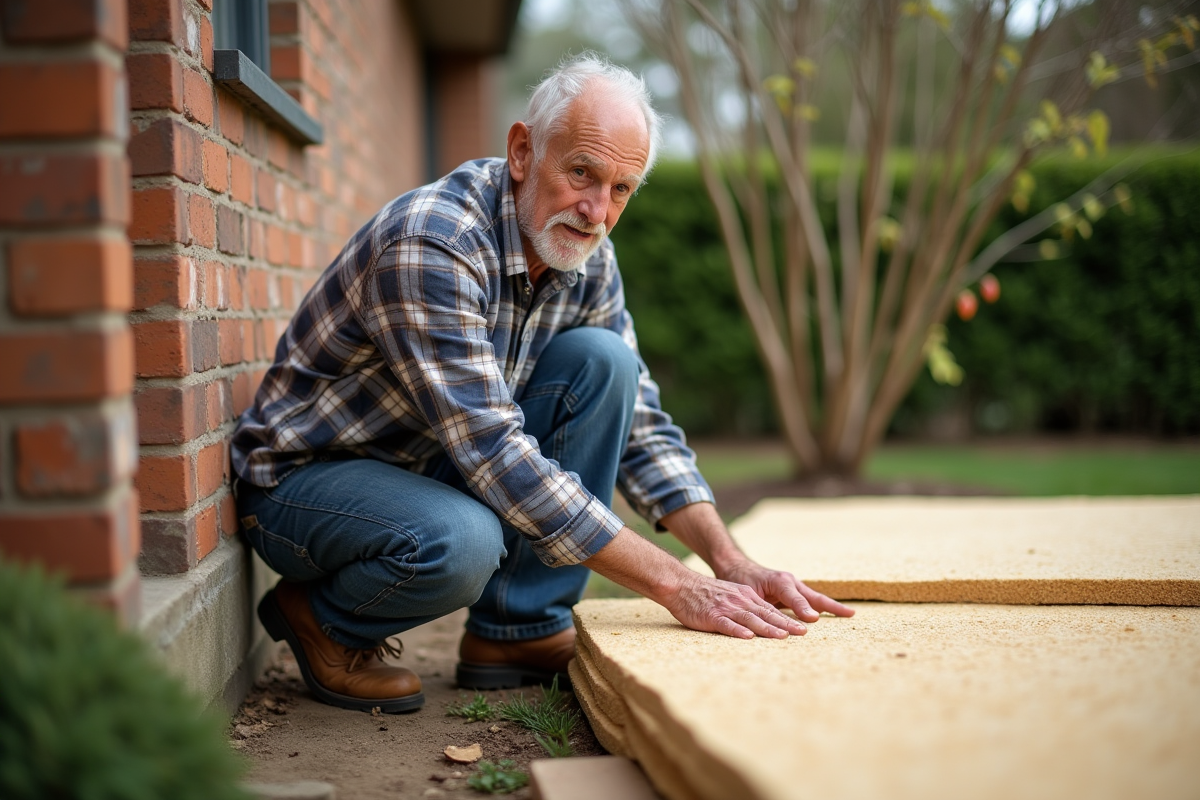Homme examinant des panneaux d