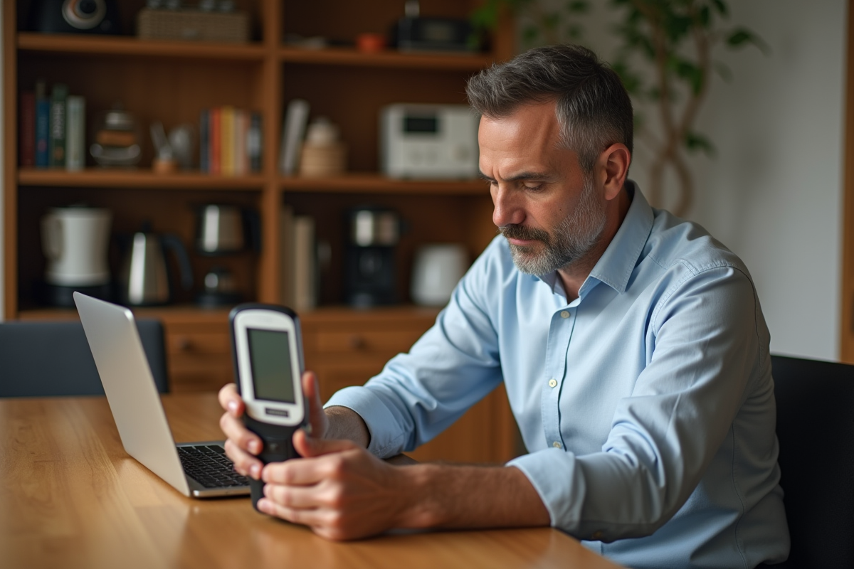 Homme lisant un compteur d