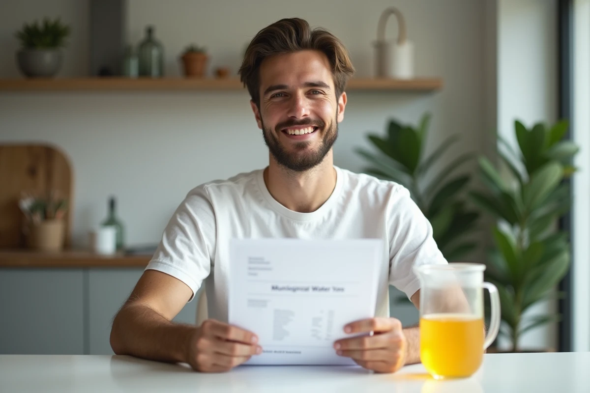 Jeune homme tenant un rapport sur la qualité de l