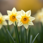 Fleurs de narcisse en floraison dans un jardin printanier